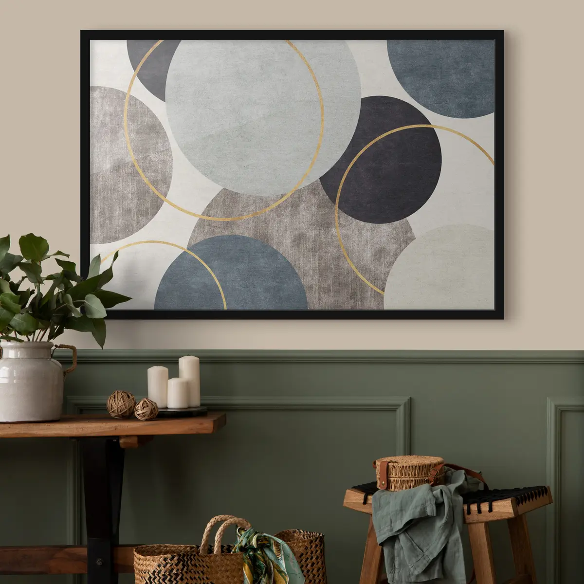 Poster Círculos y líneas abstractas en armonía f34791