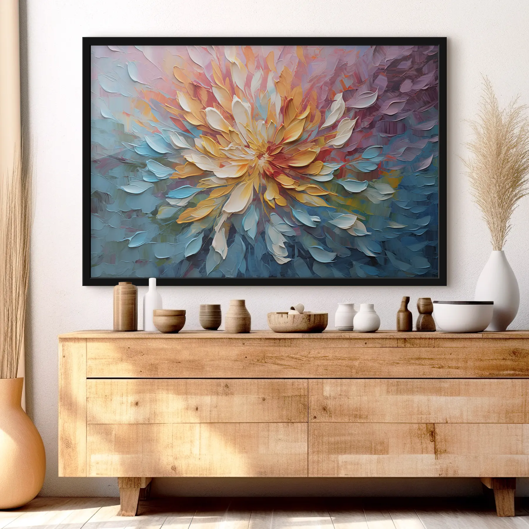 murales de pared Pétalos vibrantes en una danza giratoria f34488