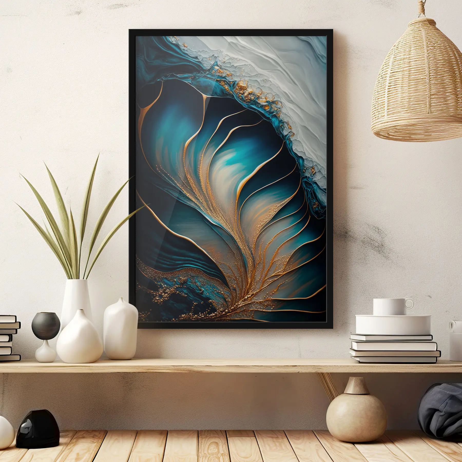 murales de pared Arte fluido en colores vibrantes f34441