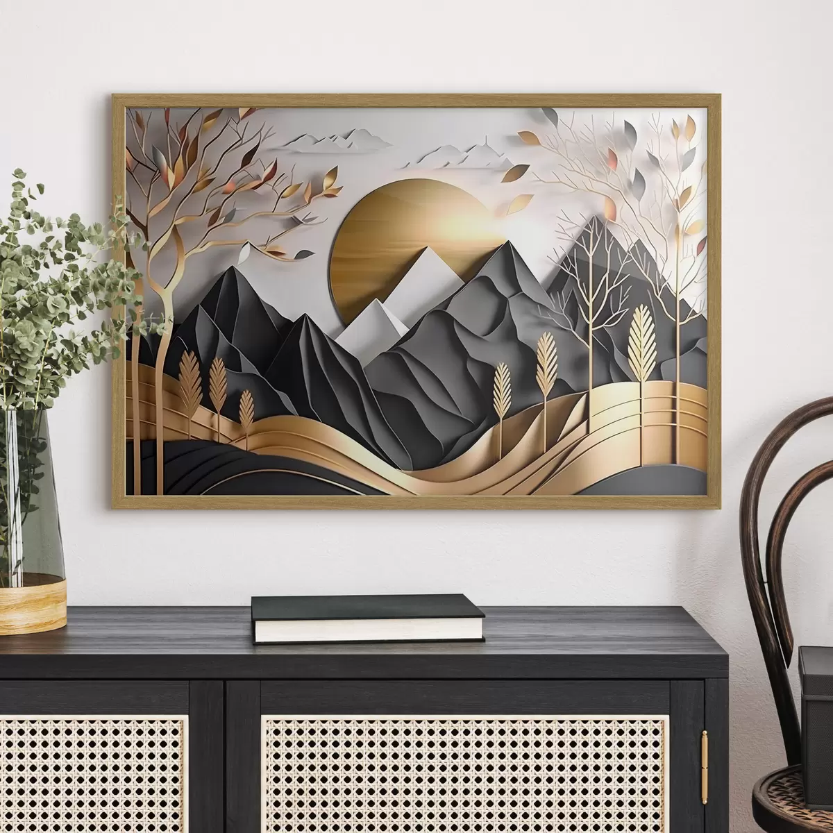 Poster Paisaje sereno con capas de texturas f34419