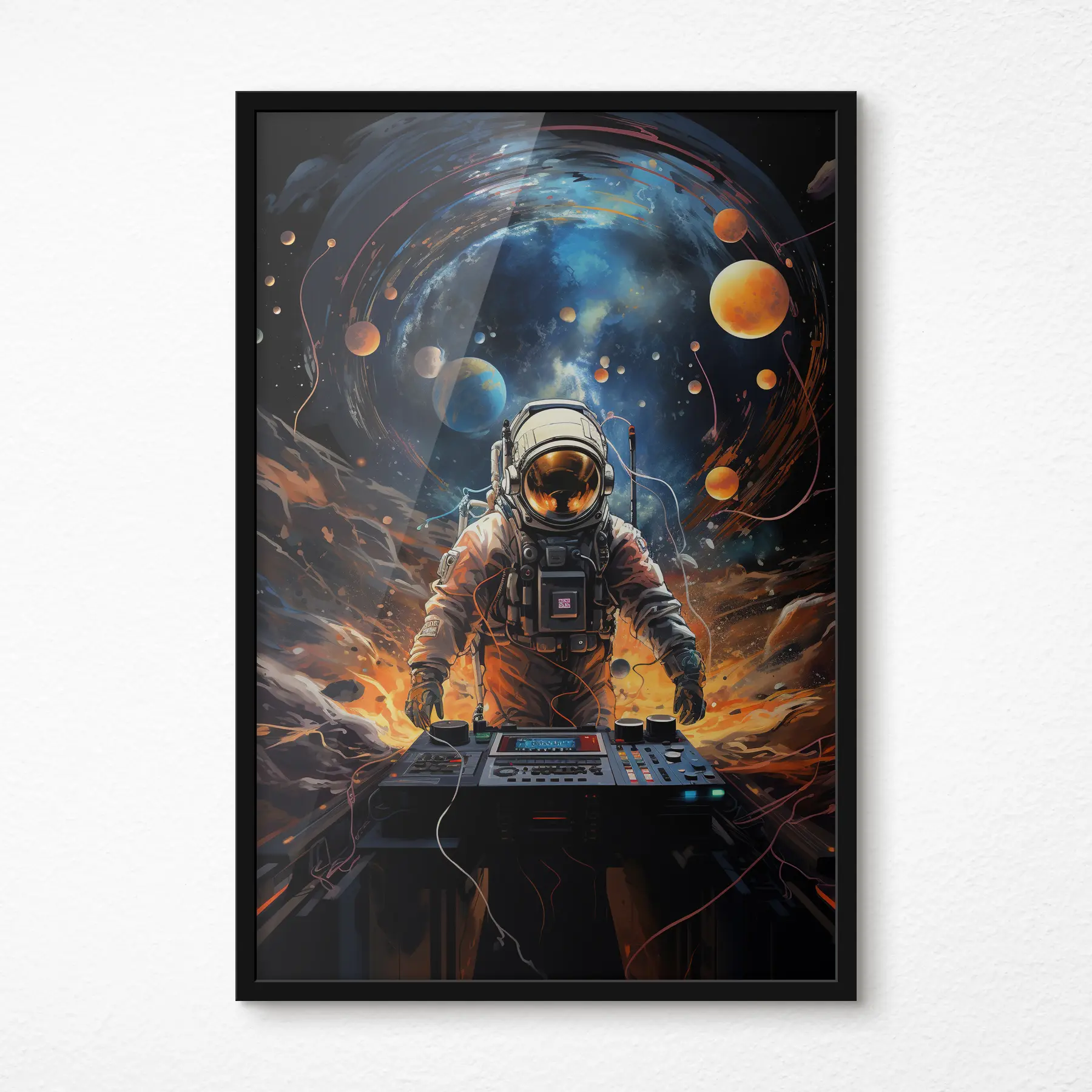 murales de pared Un astronauta navega por las ondas sonoras cósmicas f34216