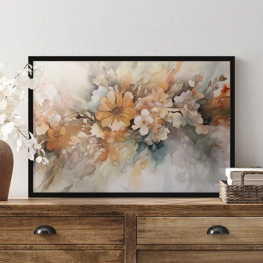 murales de pared Tonos suaves de flores en flor f34202