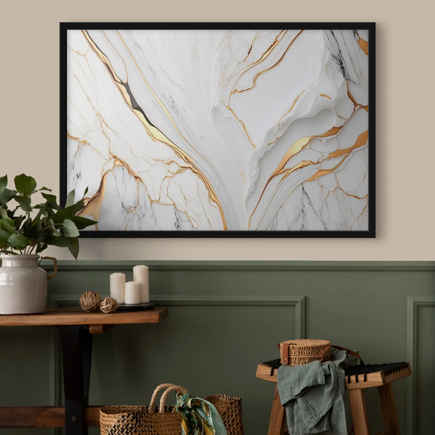 murales de pared Elegante mármol con líneas fluidas f34128