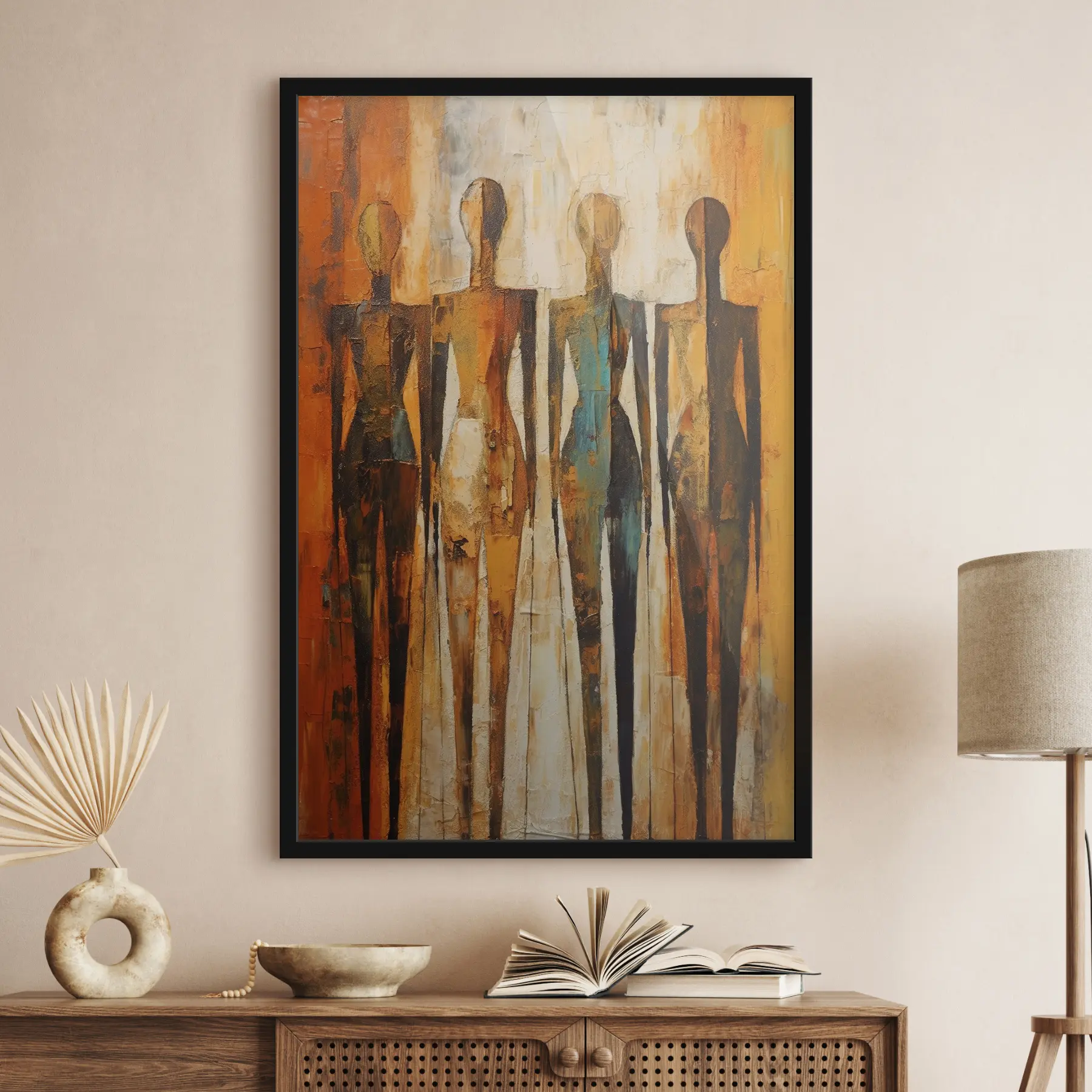 murales de pared Figuras abstractas en tonos cálidos f33852