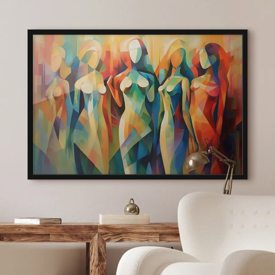 murales de pared Figuras abstractas en tonos vibrantes f33844