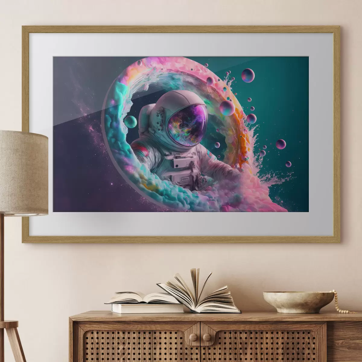 Poster Viaje cósmico a través de dimensiones vibrantes f33510