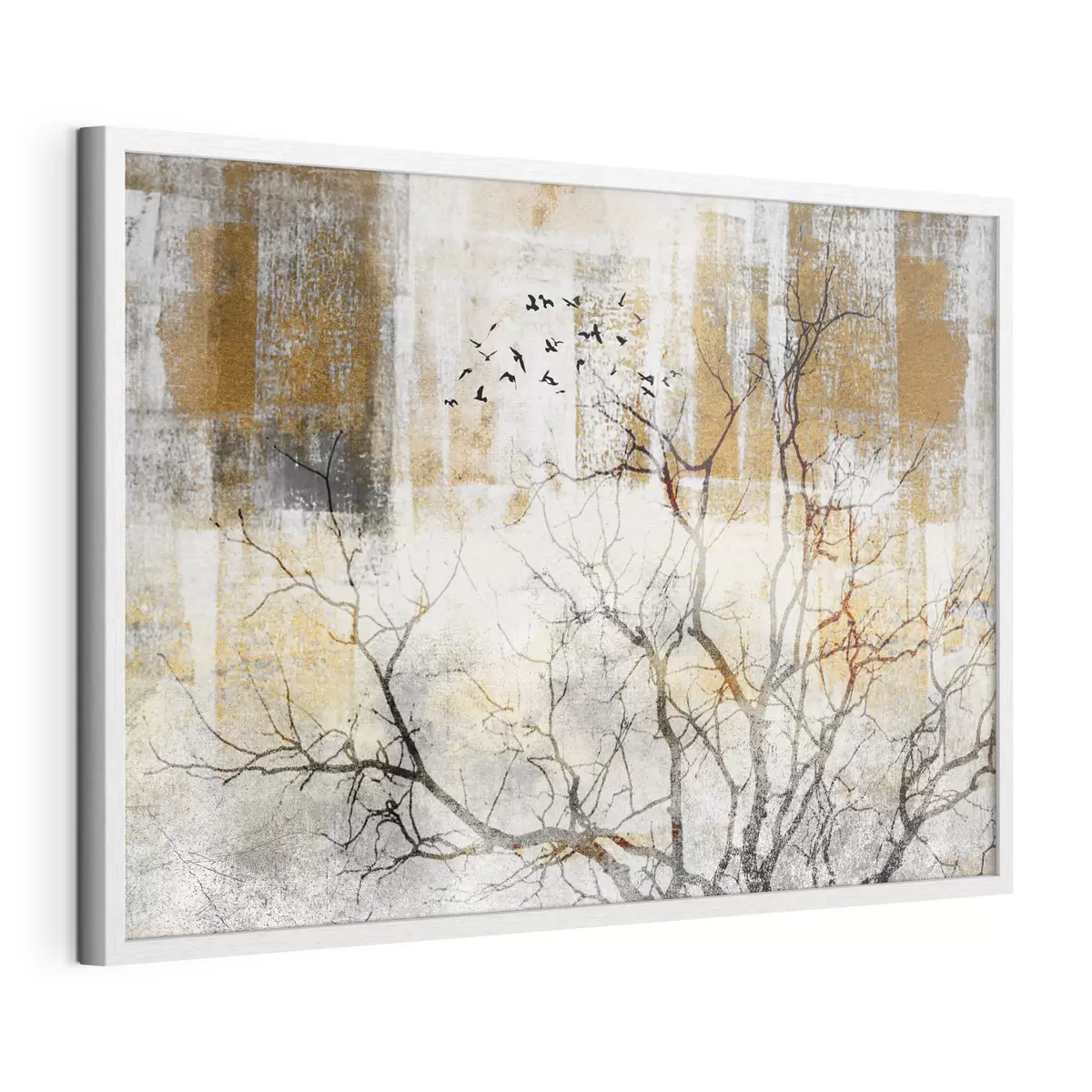 Poster Paisaje sereno con pájaros en vuelo f33076