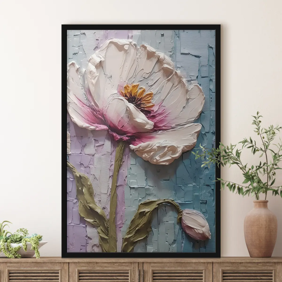 Poster Flor viva en colores texturizados f32838