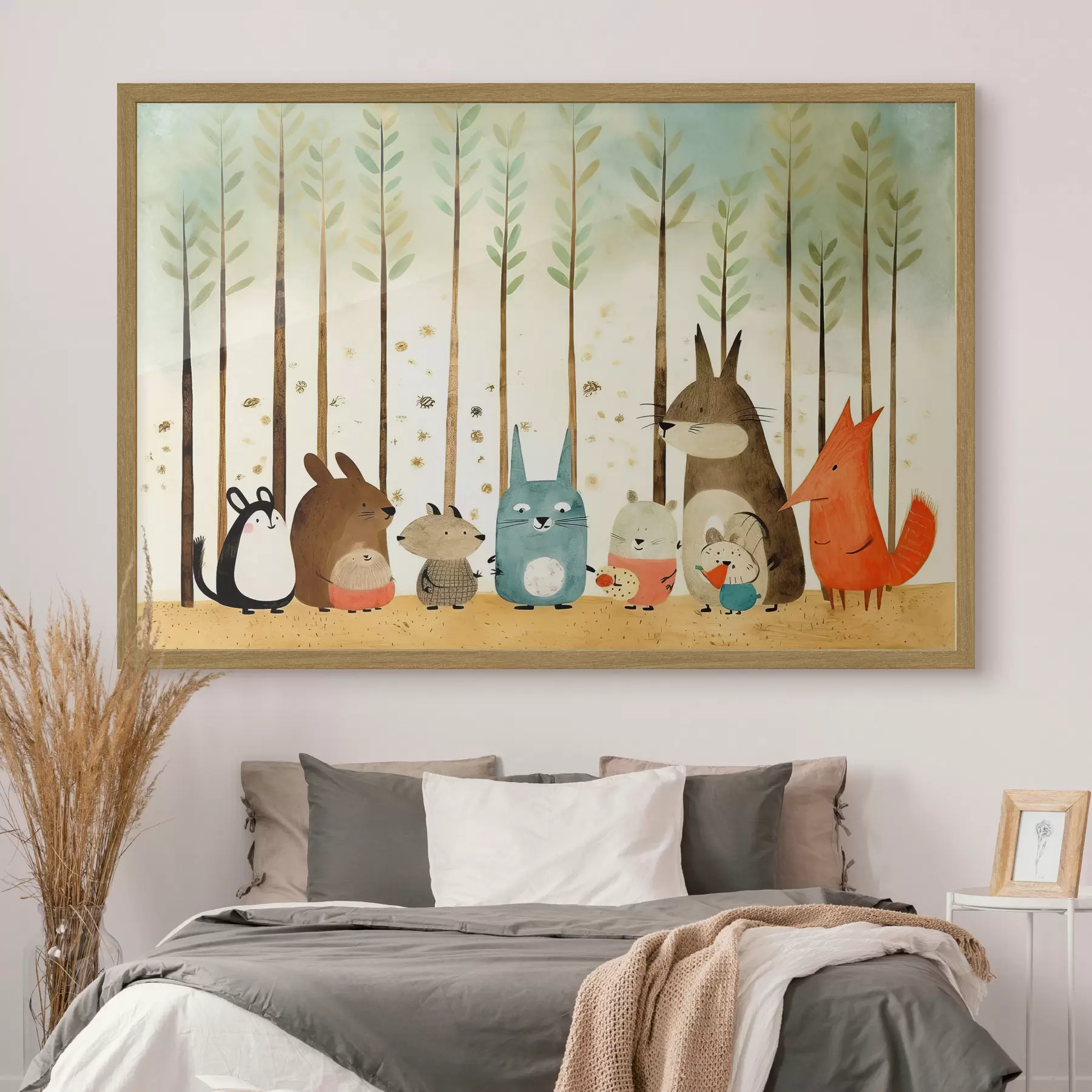 murales de pared Amigos juguetones en una reunión en el bosque f32802