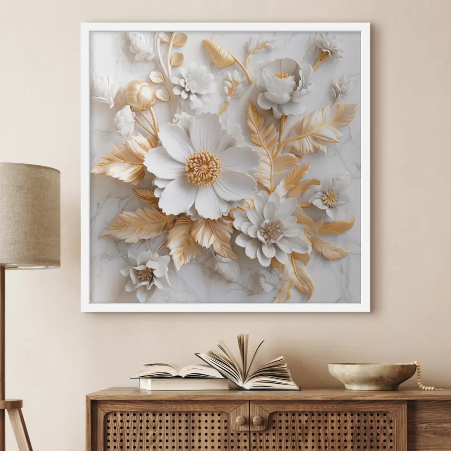 murales de pared Elegante arreglo floral en tonos suaves f32778