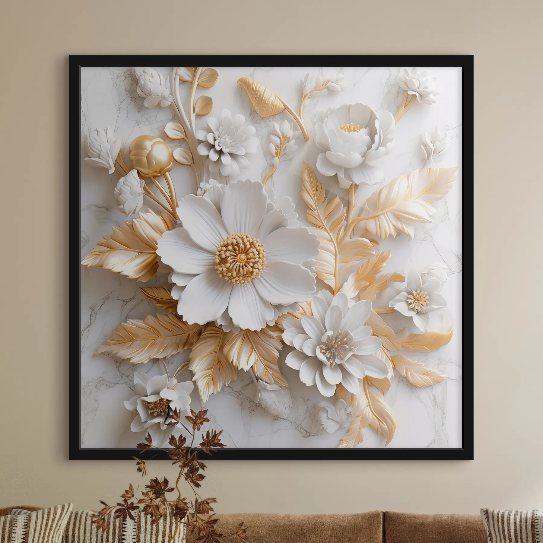 murales de pared Elegante arreglo floral en tonos suaves f32778