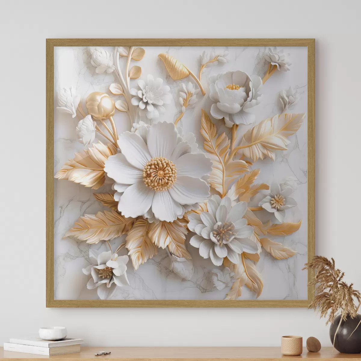 Poster Elegante arreglo floral en tonos suaves f32778