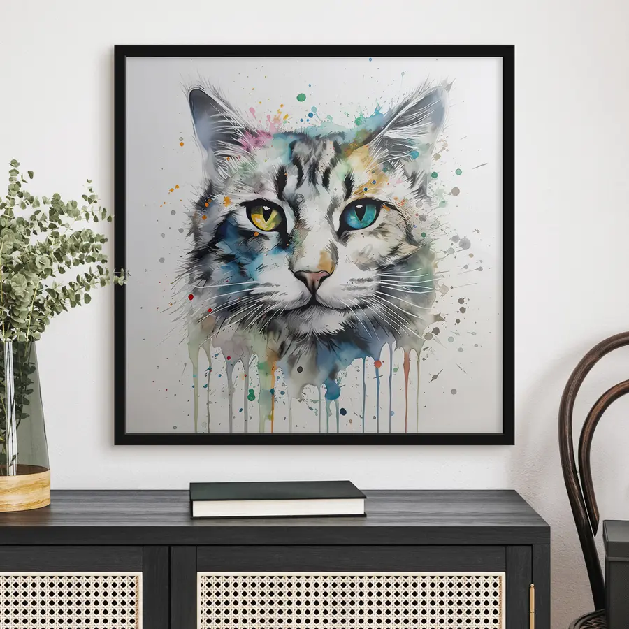 murales de pared Gato en estilo acuarela f32315