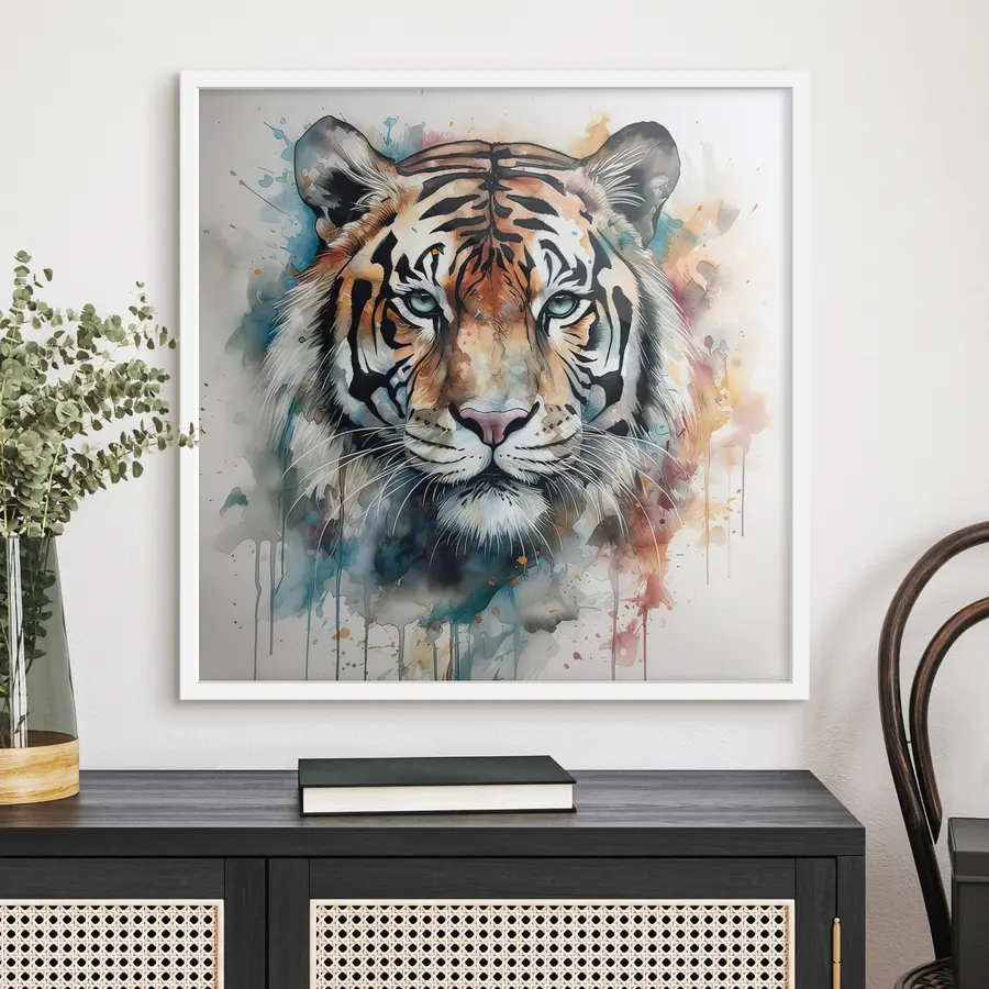 murales de pared Tigre en estilo acuarela f32302