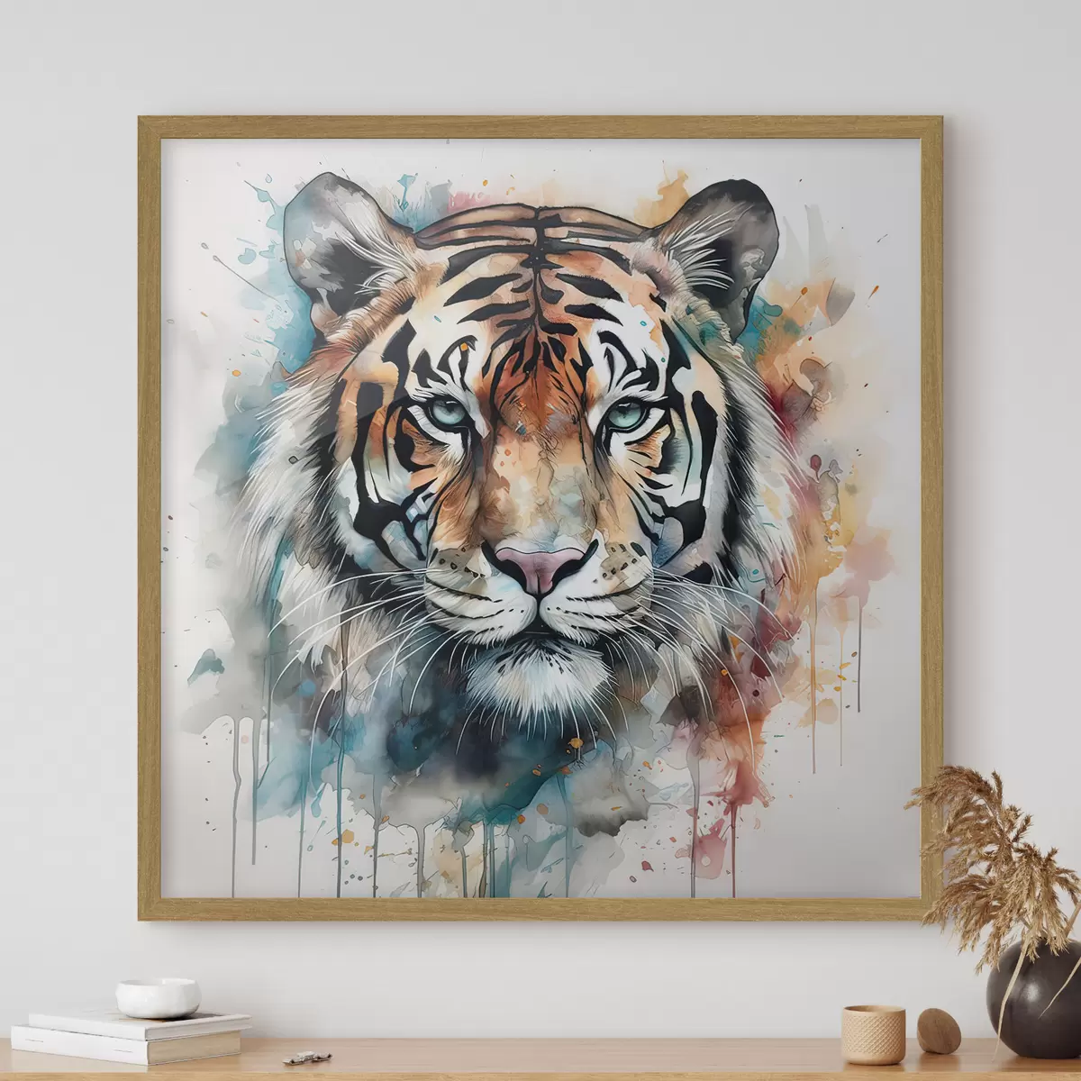 Poster Tigre en estilo acuarela f32302