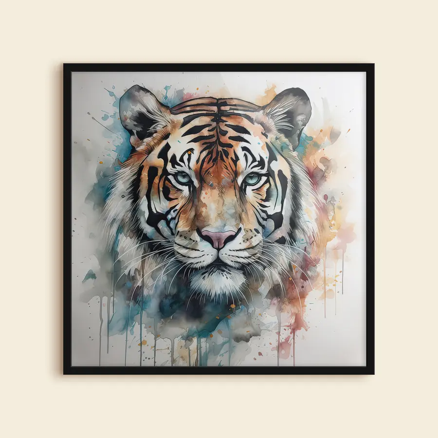 murales de pared Tigre en estilo acuarela f32302