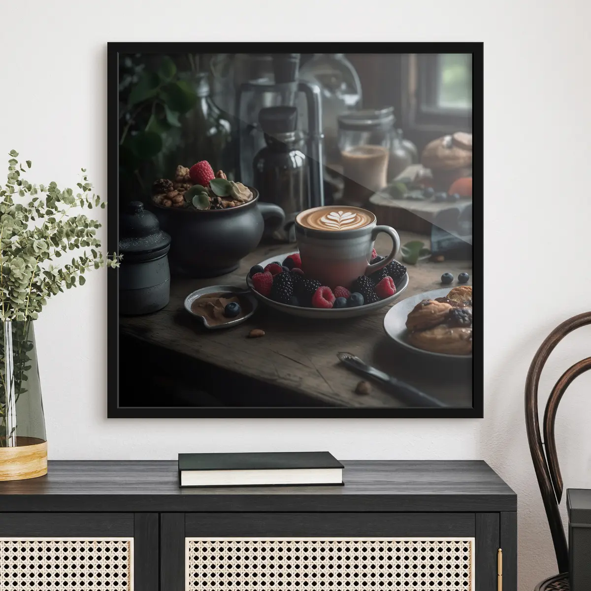 Poster Mañana acogedora con café y bayas f32154