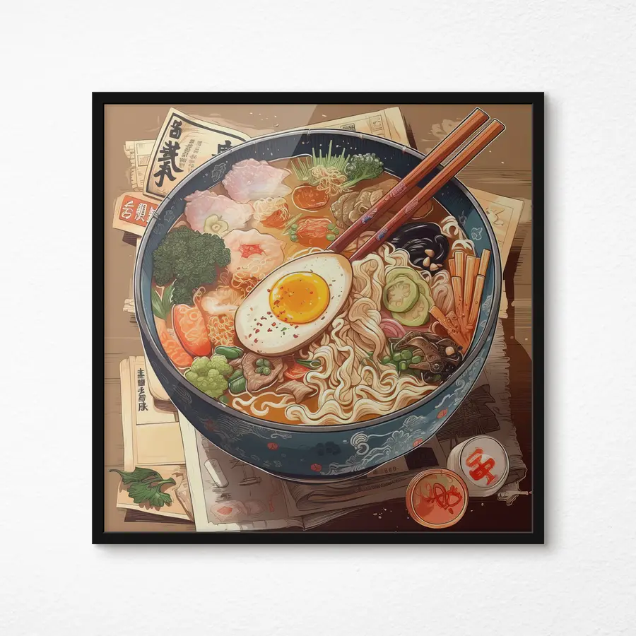 murales de pared Ramen, plato oriental, udon, comida china f32121
