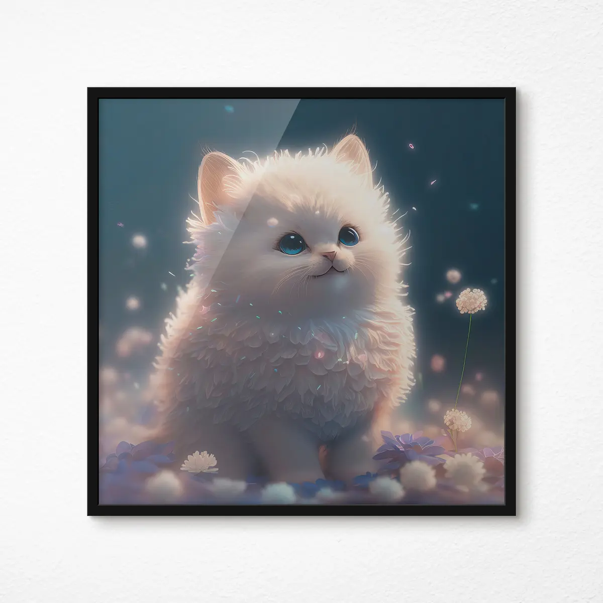 Poster Un compañero mullido en un jardín de ensueño f31842