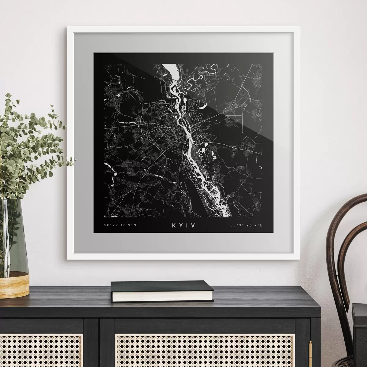 Poster Mapa minimalista de la ciudad de Kiev en Ucrania f31428