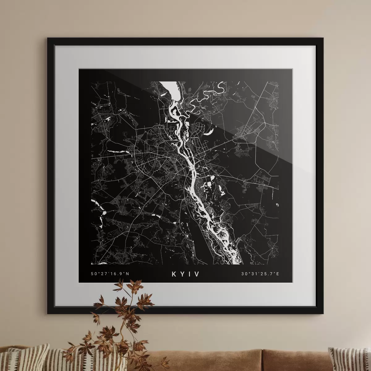 Poster Mapa minimalista de la ciudad de Kiev en Ucrania f31428