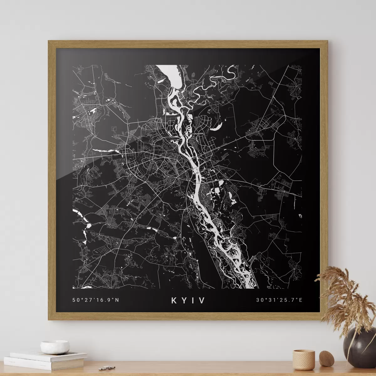 Poster Mapa minimalista de la ciudad de Kiev en Ucrania f31428