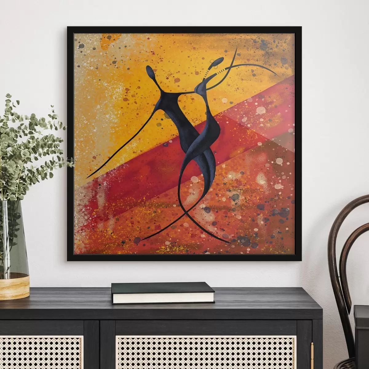 Poster Danza de siluetas de estilo africano f28768