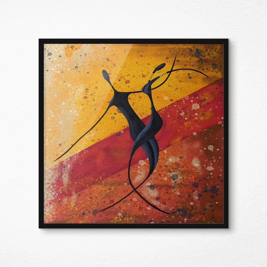 murales de pared Danza de siluetas de estilo africano f28768