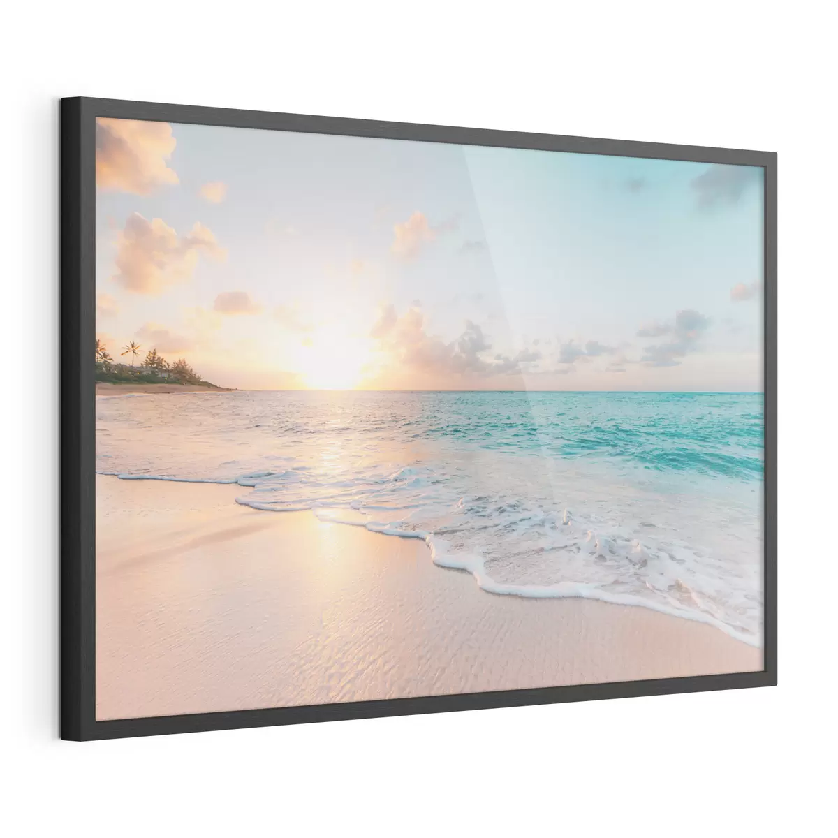 Poster Orilla turquesa al atardecer f28661
