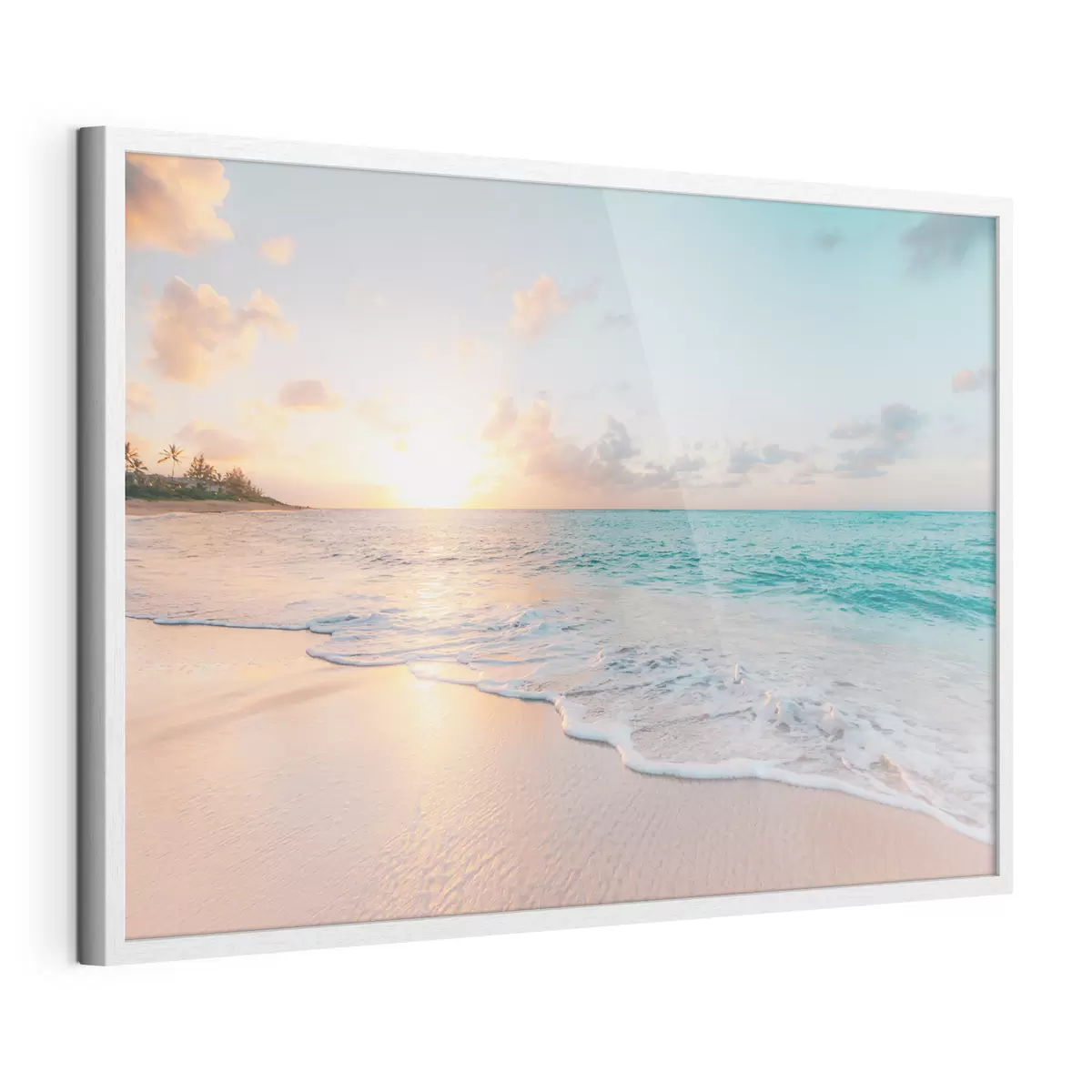 Poster Orilla turquesa al atardecer f28661