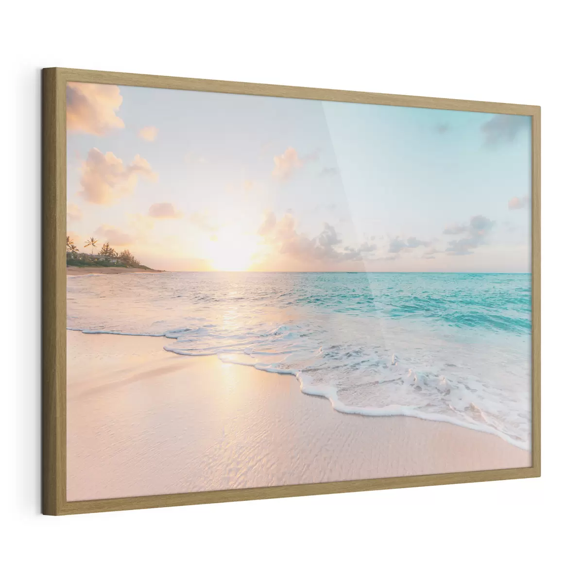 Poster Orilla turquesa al atardecer f28661