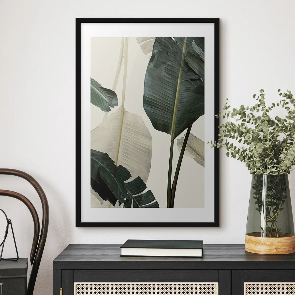 Poster Hojas verdes exuberantes bajo una luz suave f21746