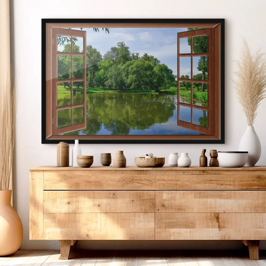 murales de pared La tranquilidad de la naturaleza enmarcada maravillosamente en el exterior. f17004
