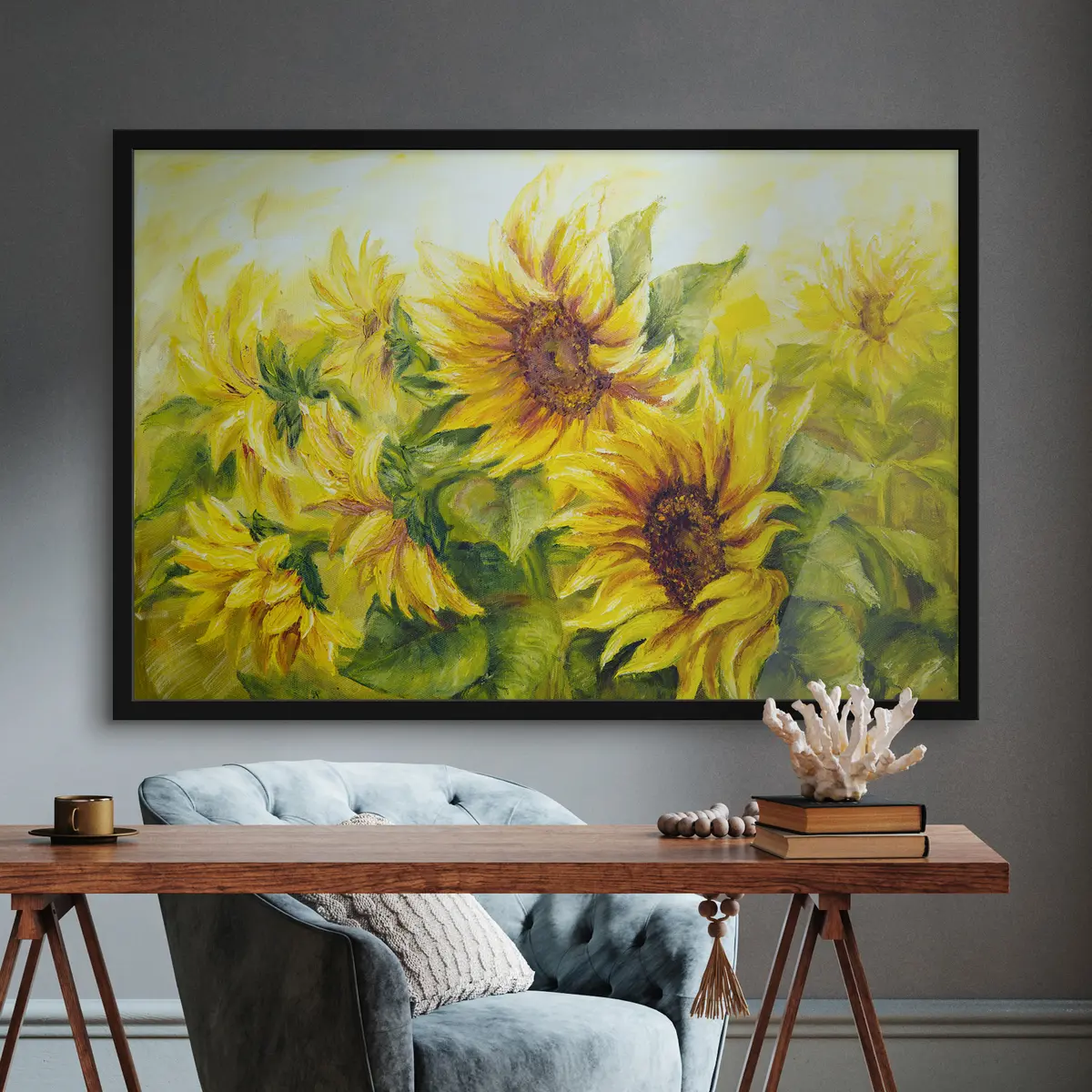Poster Girasoles vibrantes en tonos soleados f16781
