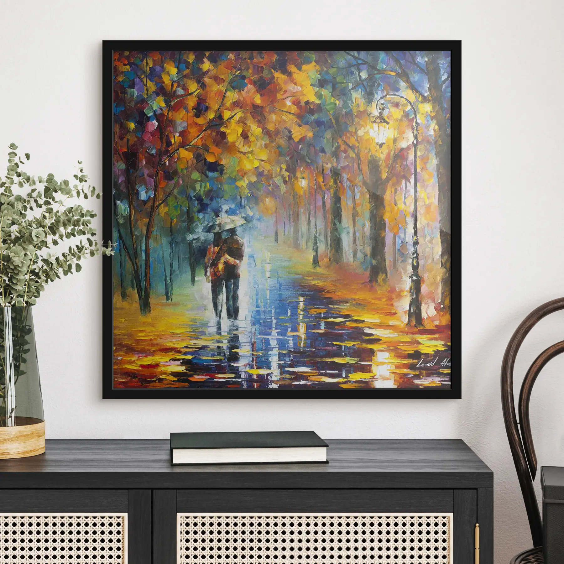 murales de pared Paseo otoñal bajo el paraguas f15186