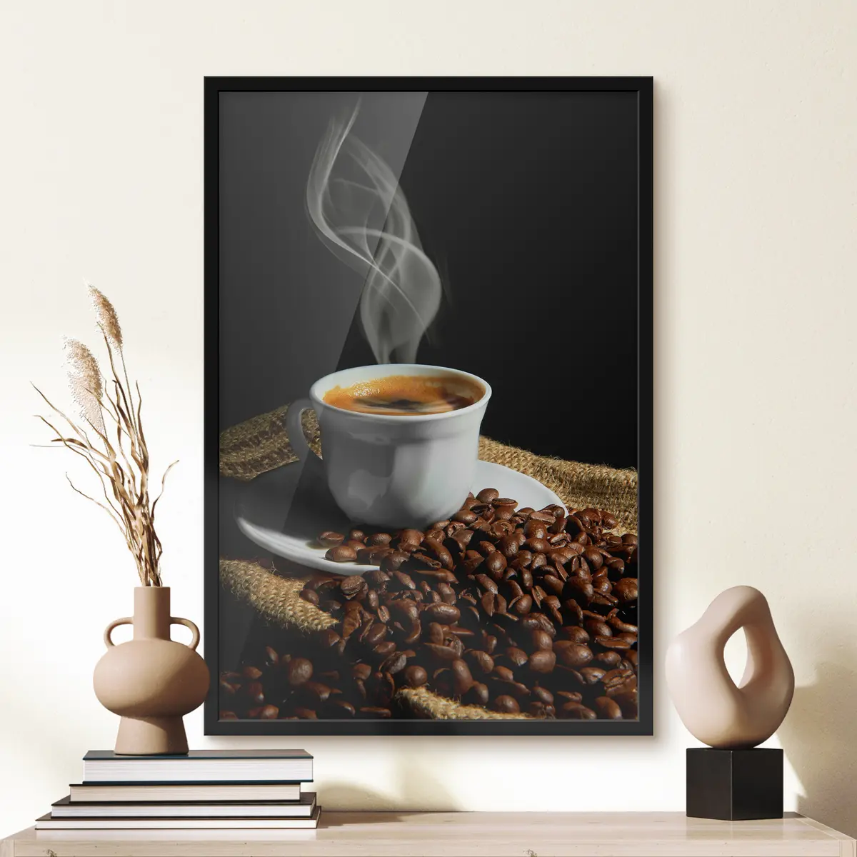 Poster Taza humeante de café recién hecho f07770