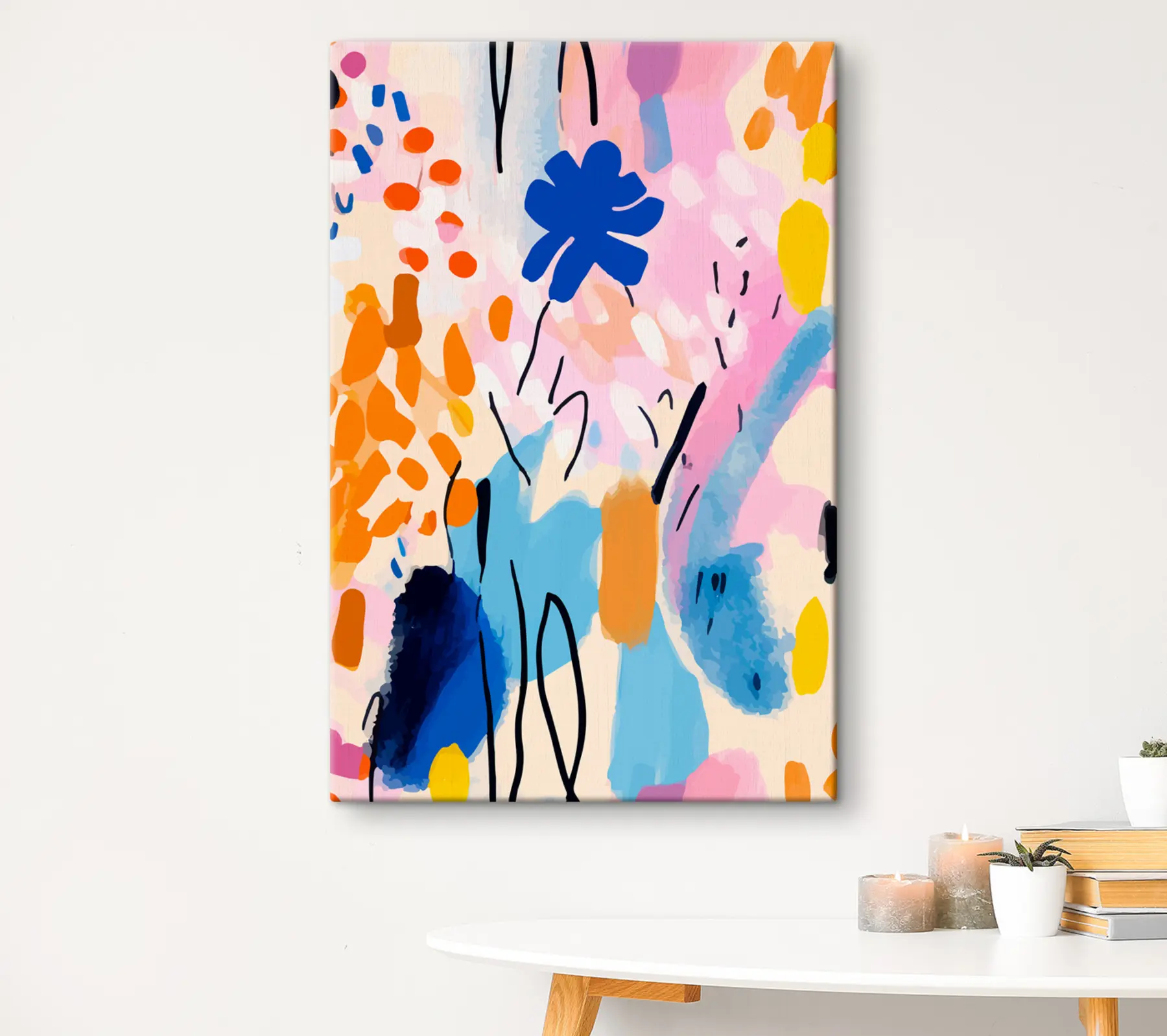 murales de pared Colores vibrantes y formas abstractas chocan s36596