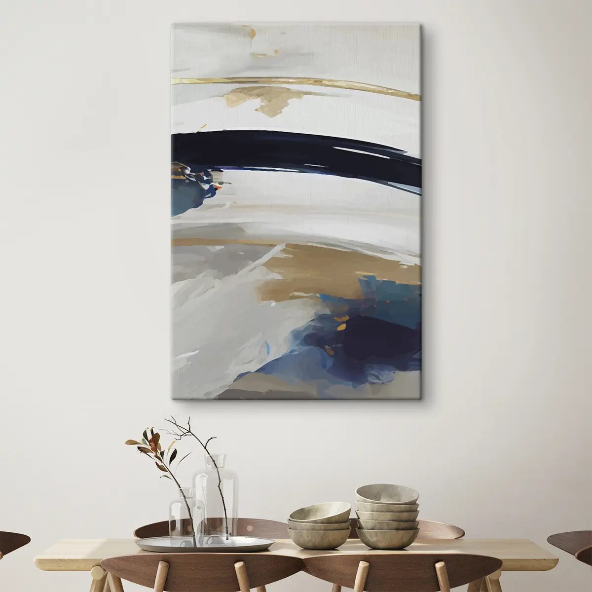 murales de pared Ondas abstractas en colores suaves s36620