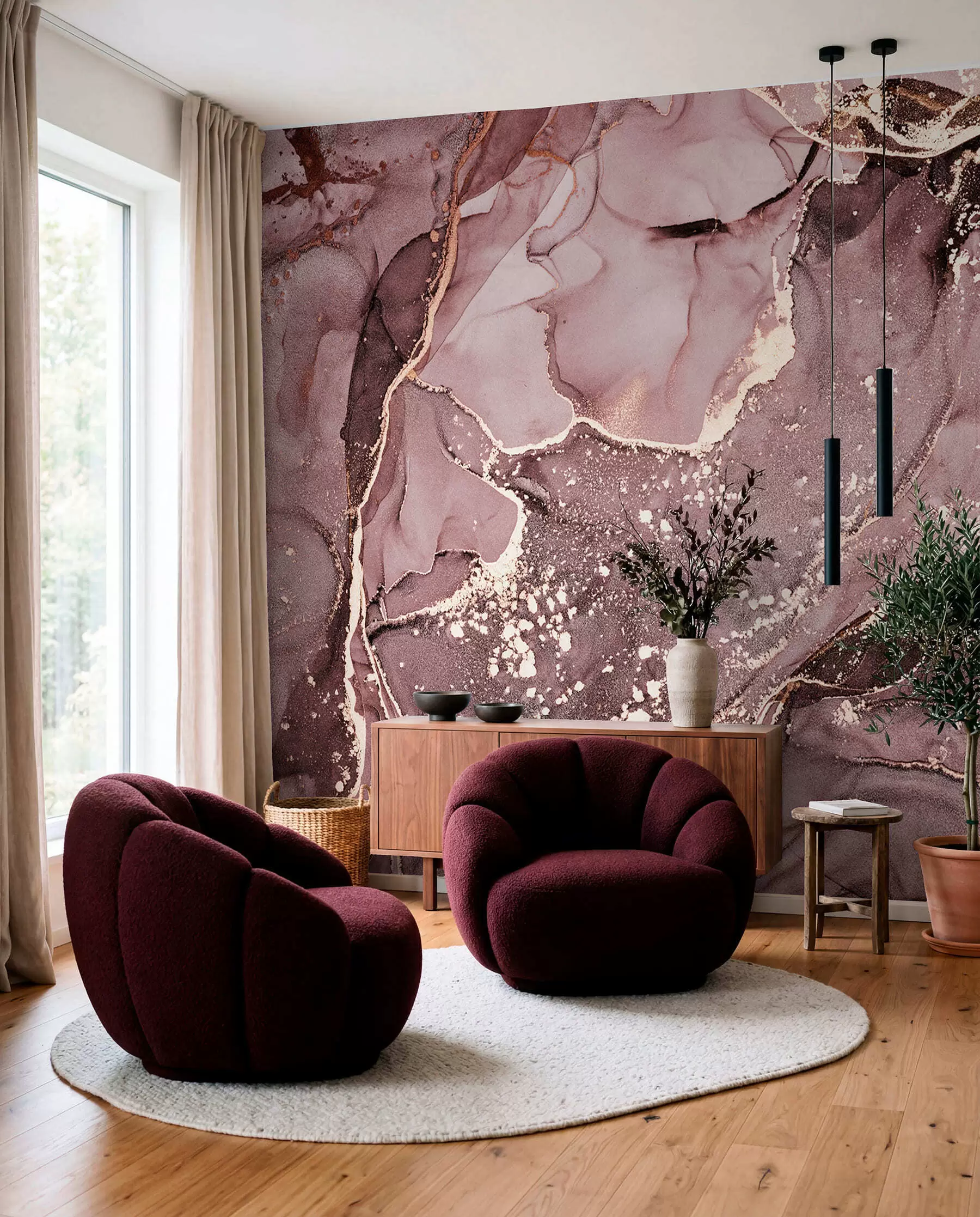 murales de pared Mármol rosa y ámbar u93578v1