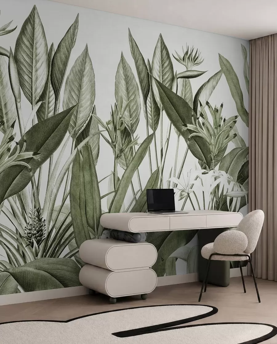 murales de pared Plantas tropicales color verde selva u96833v2