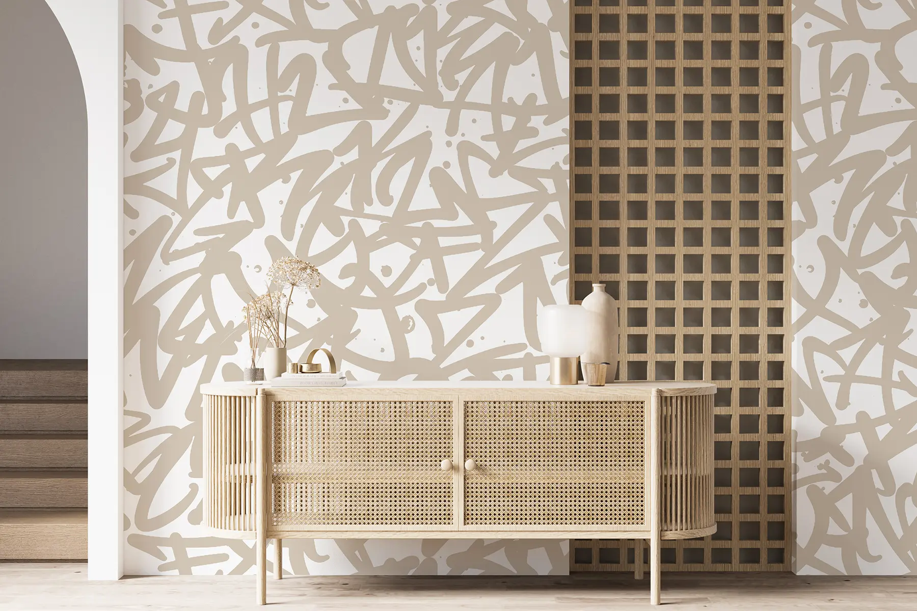 murales de pared Graffiti Emociones: Beige u99087v1