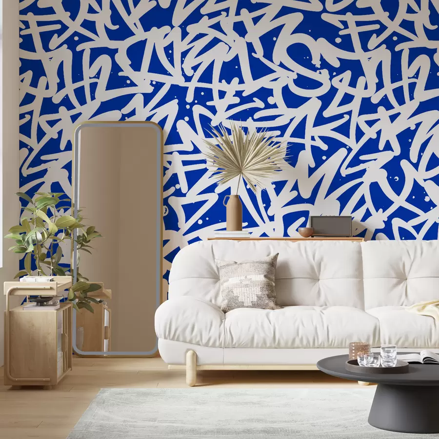 murales de pared Graffiti Emociones: Azul u99087v2