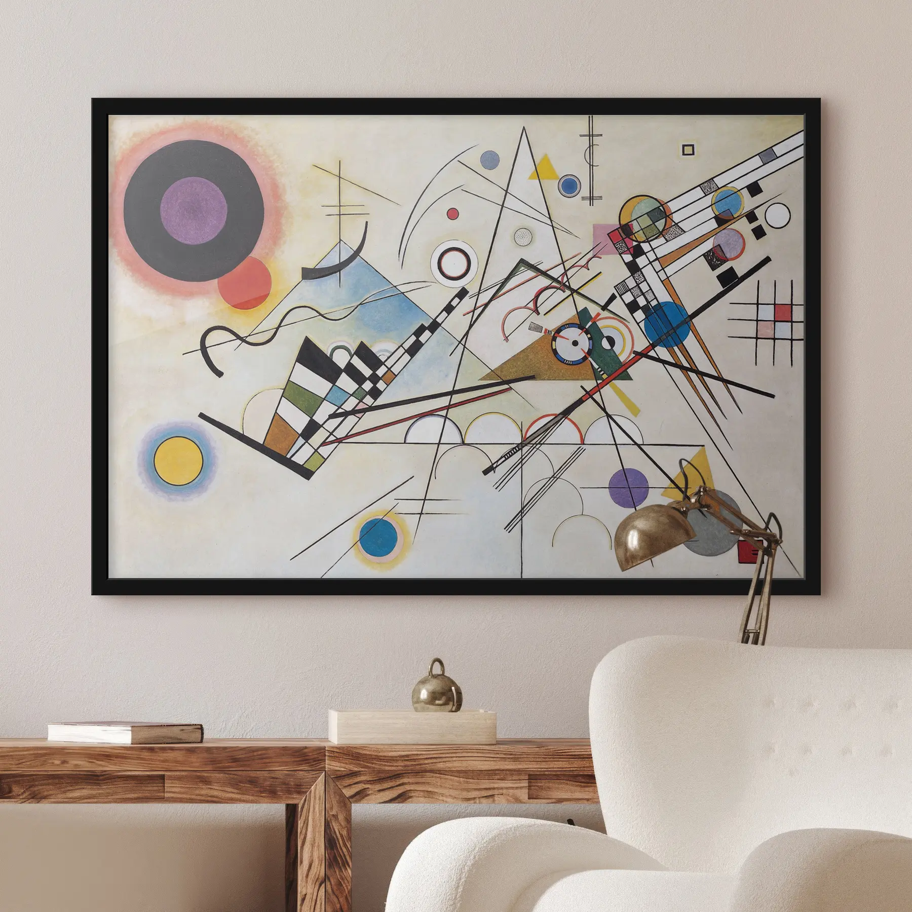 murales de pared Formas y colores abstractos chocan dinámicamente f01030