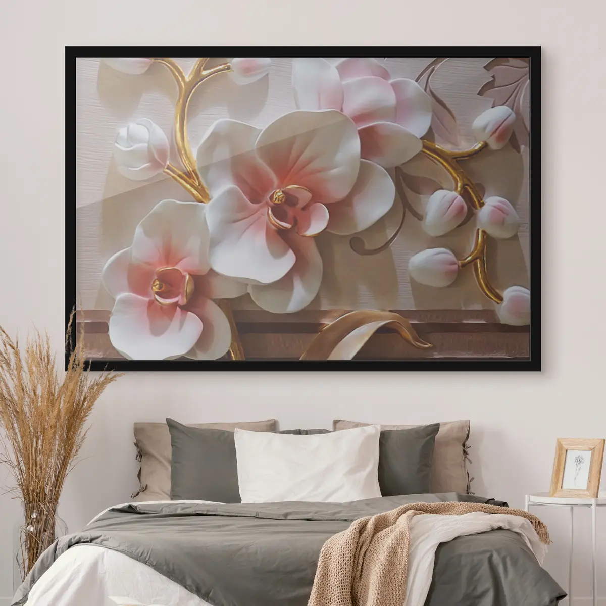Poster Elegantes flores en suaves tonos pastel f03264
