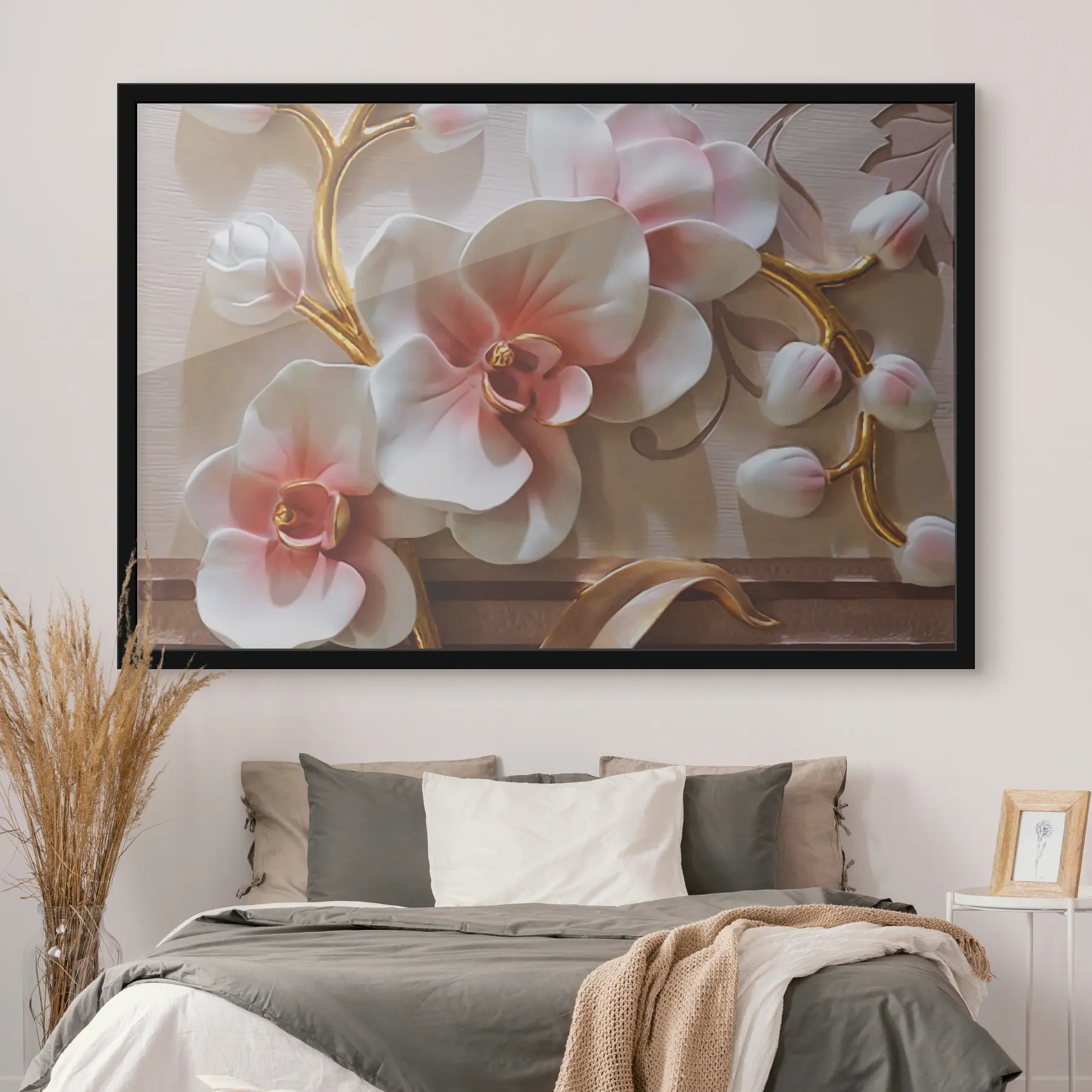 murales de pared Elegantes flores en suaves tonos pastel f03264