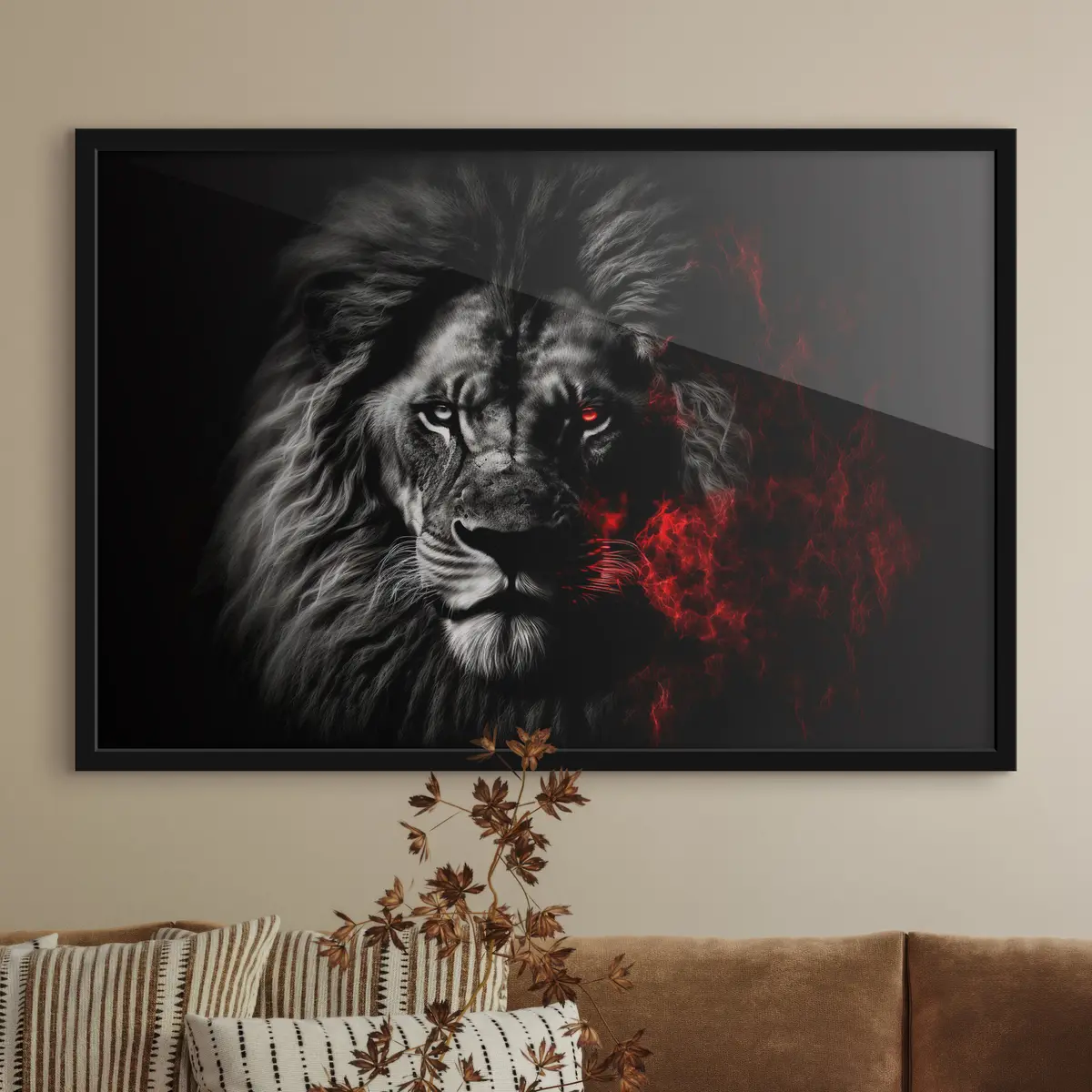 Poster Majestuoso león con expresión feroz f33095