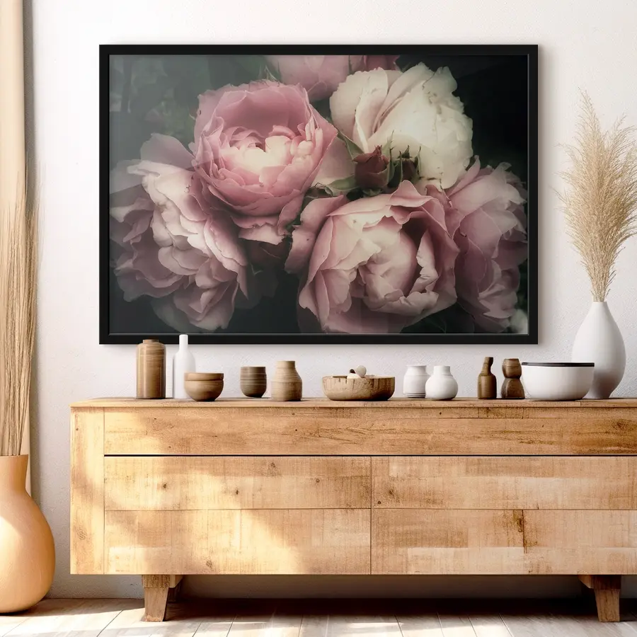 murales de pared Delicadas flores en tonos suaves f35242