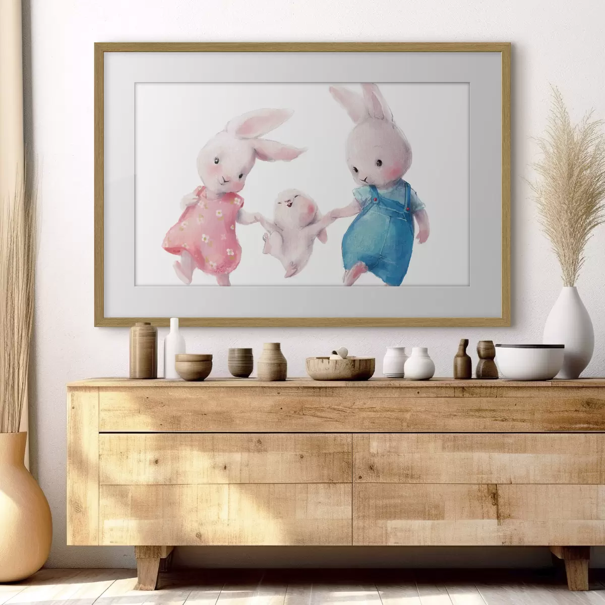 Poster Conejitos disfrutando de un momento alegre f34997