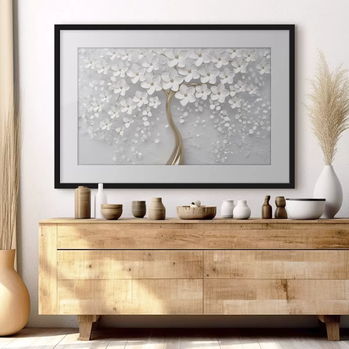 Poster Delicadas flores en un árbol resplandeciente f35856