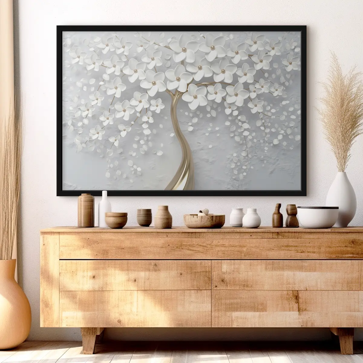 Poster Delicadas flores en un árbol resplandeciente f35856